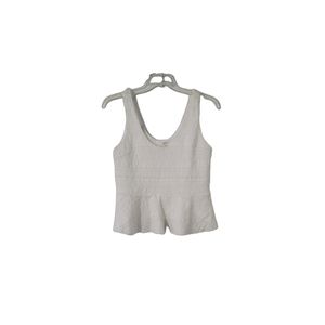 NWT Honey Belle Women's Size S/M Sleeveless Crocheted Peplum White Boho Top